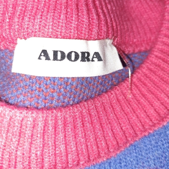 Adora Boho oversized colorblock puff sleeve sweater NWT - Picture 4 of 16